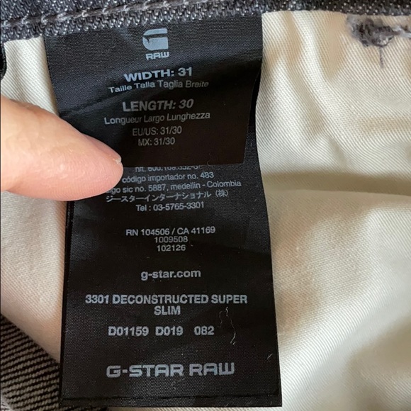 G-star 3301 Deconstructed Super Slim Jeans - Grey - Picture 4 of 5